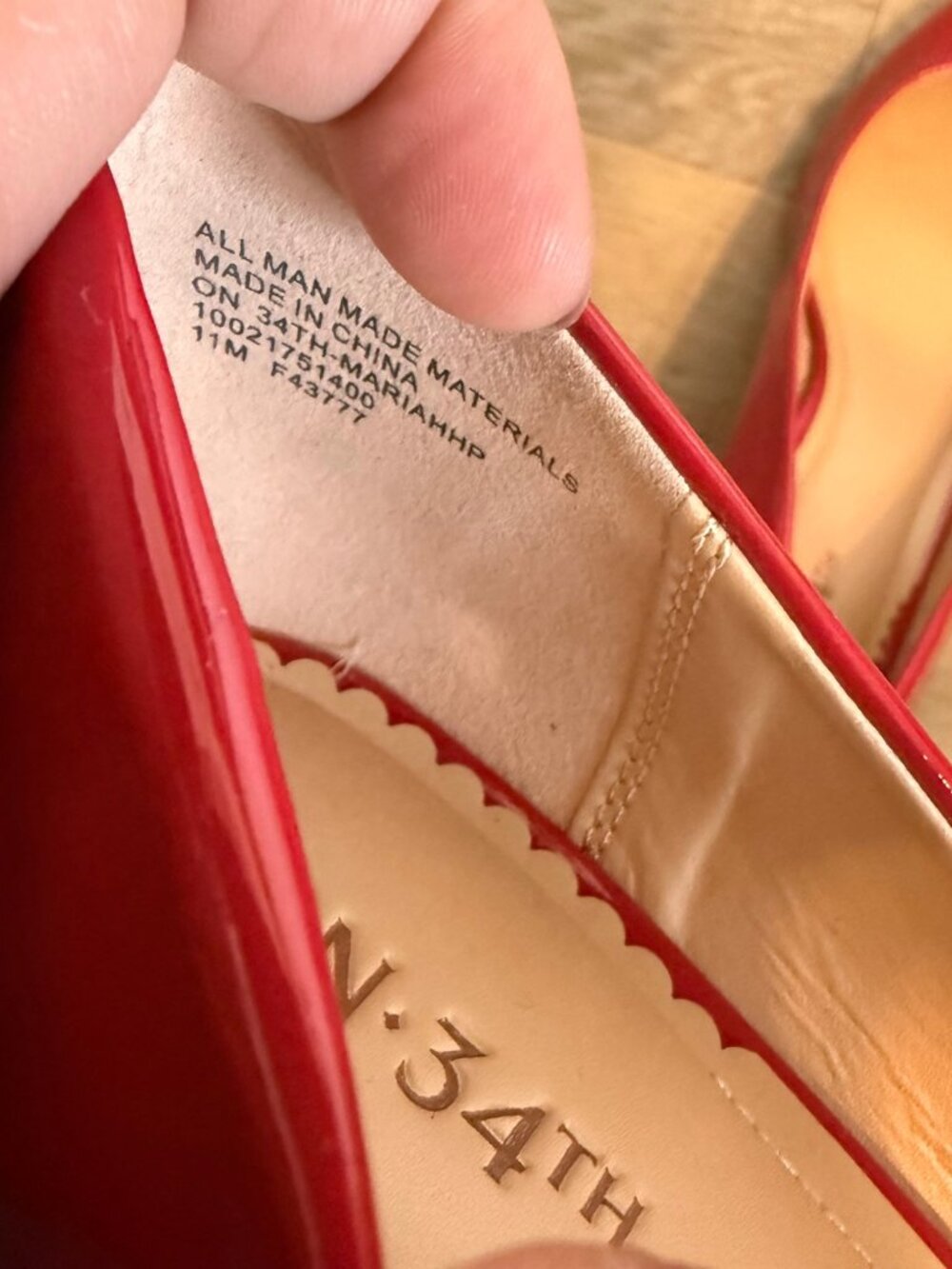 On 34th Mariahh Red Patent Pumps Size 11 - Picture 6 of 7